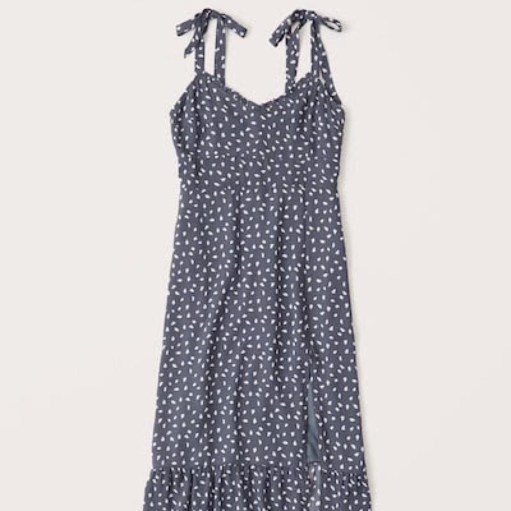 Abercrombie & Fitch Tie-Shoulder Midi Dress (Tall)